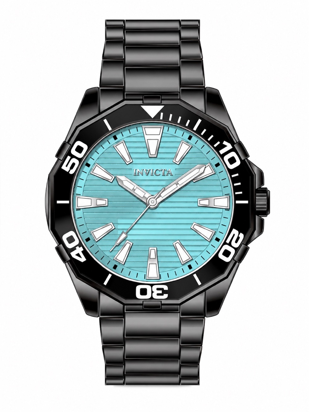 NEW Invicta Diver Meridian 46mm Black Aqua Blue Quartz Watch Bold Classic